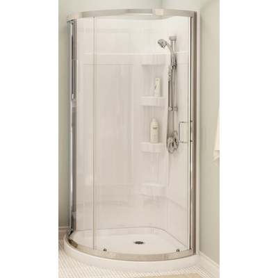 WHITE ROUND SHOWER