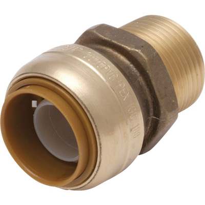 SharkBite 3/4 In. x 1/2 In. MNPT Bullnose Brass Push-to-Connect Male Adapter