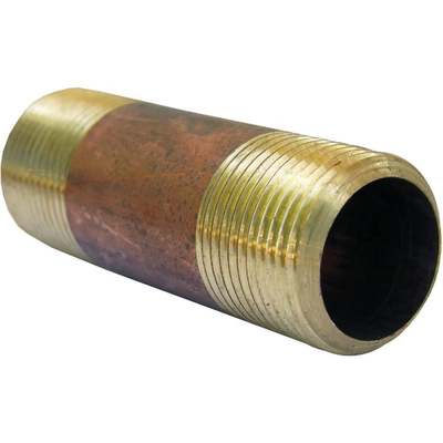 3/4X3 RED BRASS NIPPLE