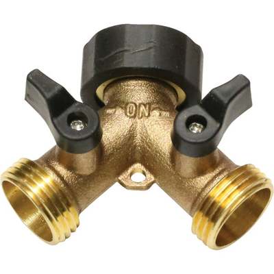 BRASS HOSE WYE W/SHUTOFF