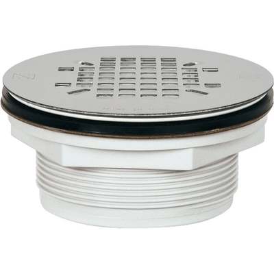 Sioux Chief 2 In. PVC No-Caulk Shower Drain with 4-1/4 In. Stainless Steel