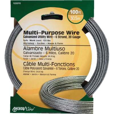 WIRE 20/6 GALV 100' WRAP-PAK