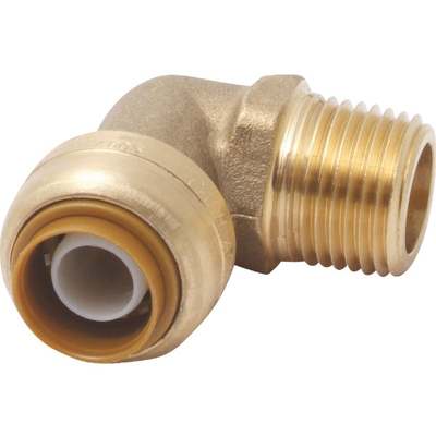 Sharkbite 3/4 In. x 3/4 In. 90-Deg Push-to-Connect MNPT Brass Elbow (1/4