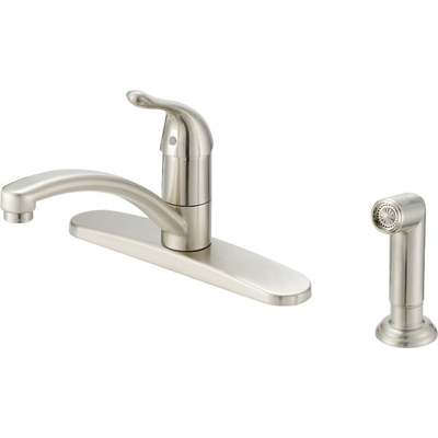 Home Impressions 1-Handle Lever Kitchen Faucet with Side Spray, Brushed