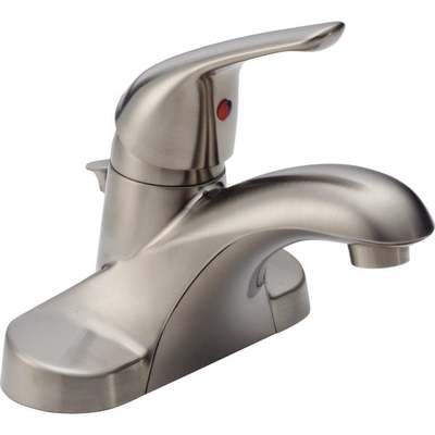Delta Foundations Stainless 1-Handle Lever 4 In. Centerset Bathroom Faucet