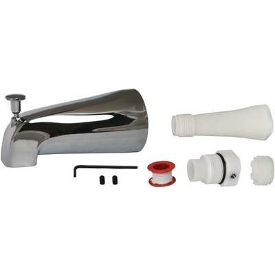 CHR TUB SPOUT W/DVTR