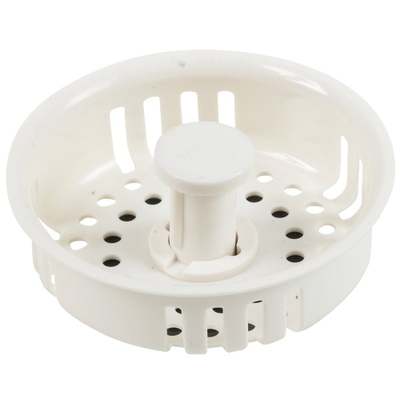 STOPPER STRAINER 3.5"WHT PVC DIB