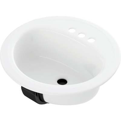 WHITE OVAL LAVATORY