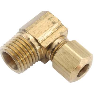 Anderson Metals 3/8 In. x 1/2 In. Male 90 Deg. Compression Brass Elbow (1/4