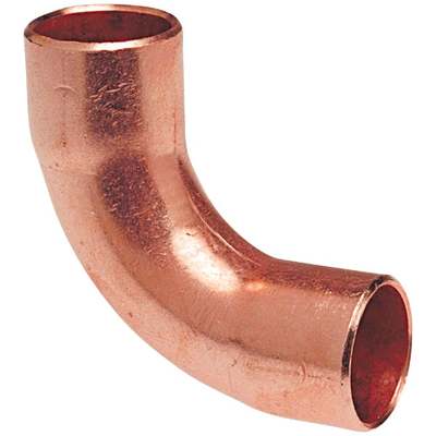 NIBCO 1/2 In. CxC 90 Deg. Long Turn Copper Elbow (1/4 Bend)