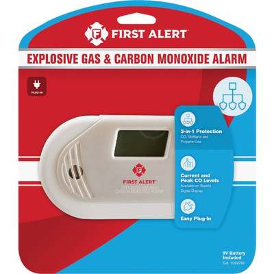 First Alert Plug-In 120V Electrochemical Carbon Monoxide Alarm & Gas