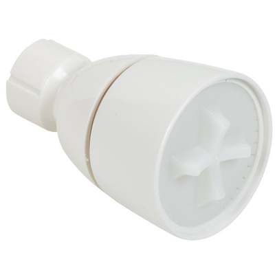 WHITE SGL ADJ SHOWERHEAD