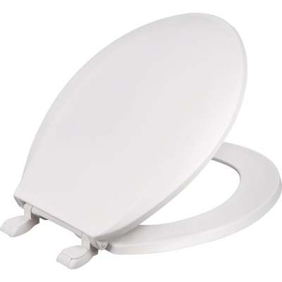 White Round Plastic Toilet Seat