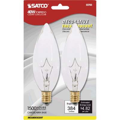 2PK 40W CLR TORPEDO BULB