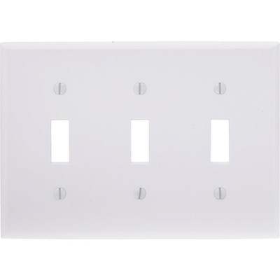 Wht 3-toggle Wall Plate
