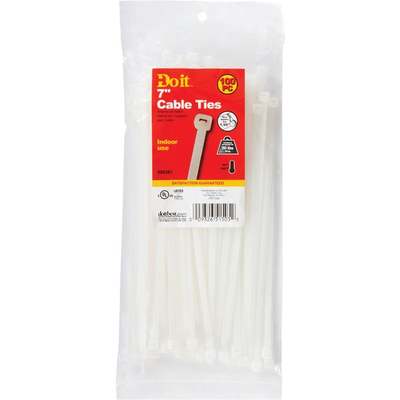 7" 100pc NATURAL CABLE TIE