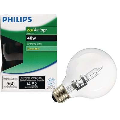 40W G25 GLOBE HAL BULB