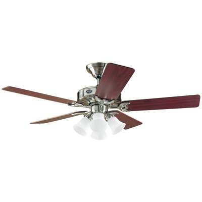 52" NKL CEIL FAN W/LIGHT