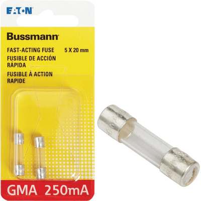 Bussmann 250A GMA Glass Tube Electronic Fuse (2-Pack)