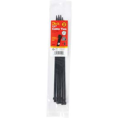 TIES CABLE 11" BLK 10PC