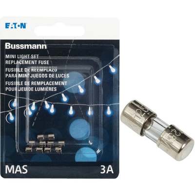 Bussmann Strand Saver 3A Glass Christmas Light Set Fuses (5-Pack)