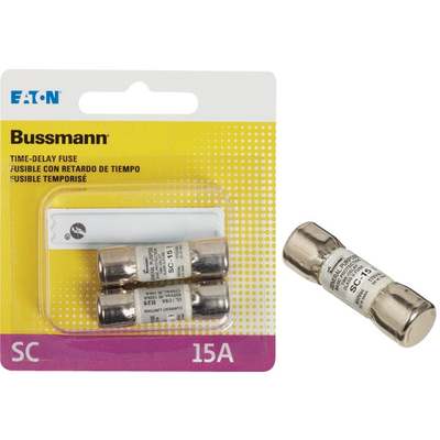 Bussmann 15A Midget Cartridge Time Delay Cartridge Fuse (2-Pack)