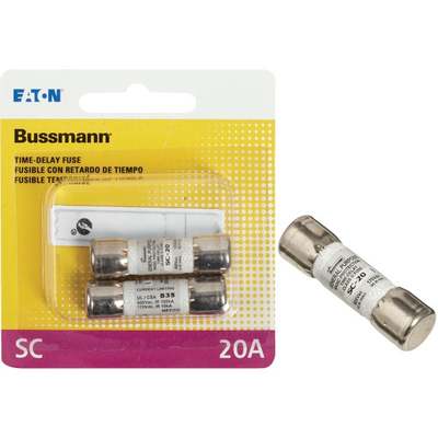 Bussmann 20A Midget Cartridge Time Delay Cartridge Fuse (2-Pack)