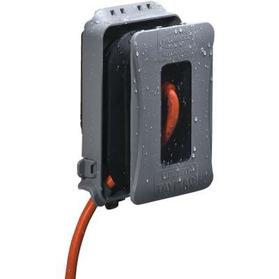 Hubbell Single Gang Vertical/Horizontal Mount Gray Expandable In-Use Outdoor Outlet Cover