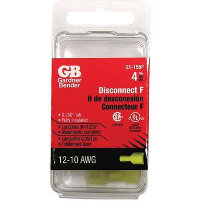 Gardner Bender 12 to 10 AWG Female Yellow Fully-Insulated Disconnect