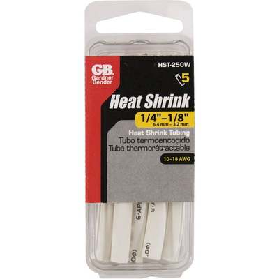 HEAT SHRINK WHT 1/4" / 5PK