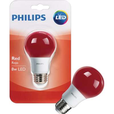 8W A19 RED LED BULB