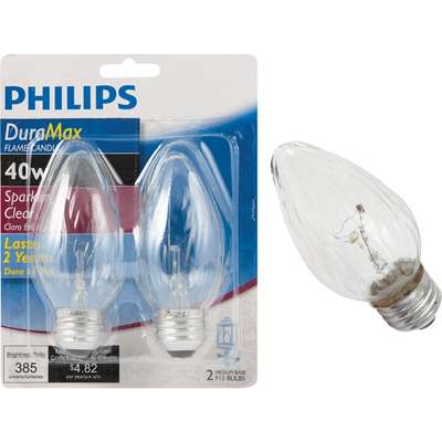 2PK 40W CLR MED BULB