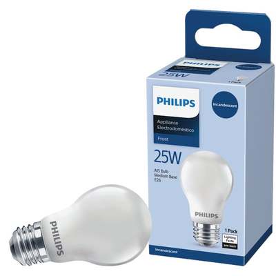 Philips 25W Frost Medium A15 Incandescent Appliance Light Bulb