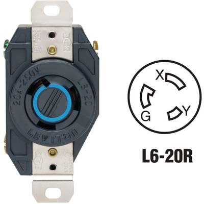 3-PRONG LOCKING OUTLET L6-20R