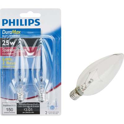 2PK 25W B10.5 CNDL BULB