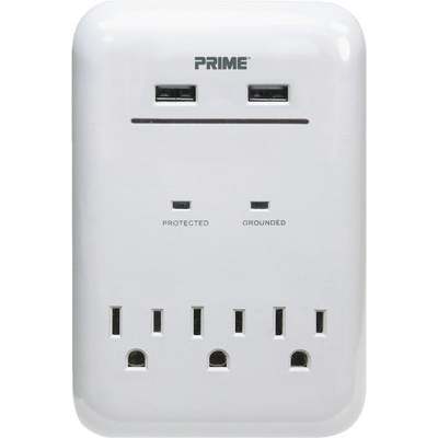 3 OUTLET SURGE TAP W/USB