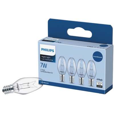 4PK 7W C7 NTLT CL BULB