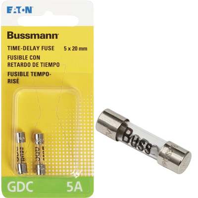 Bussmann 5A GDC Glass Tube Electronic Fuse (2-Pack)