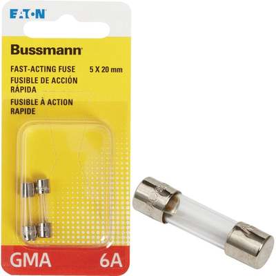 Bussmann 6A GMA Glass Tube Electronic Fuse (2-Pack)
