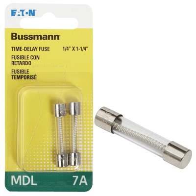 Bussmann 7A MDL Glass Tube Electronic Fuse (2-Pack)