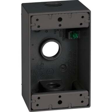 1/2" 3-HLE 1G GRY WP BOX