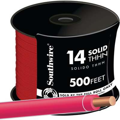 14SOL-RED THHN WIRE 500'