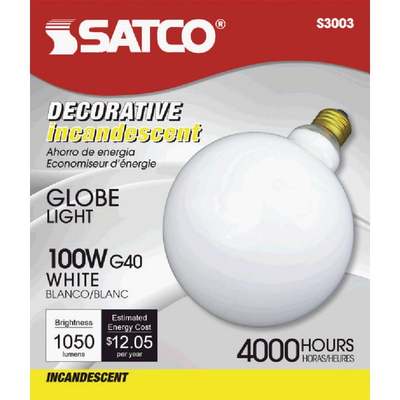 100w Wht 5" Globe Bulb