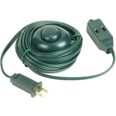 CORD EXT 15" 18-2 GRN W/FOOTSW