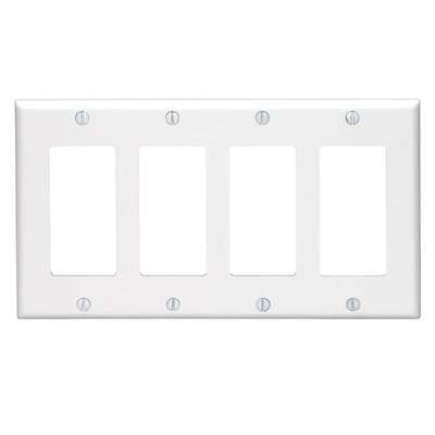 DECORA 4GANG WALL PLATE WHT