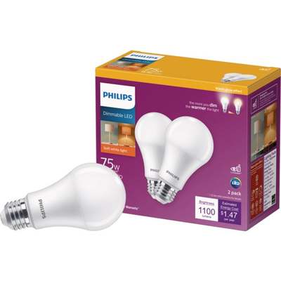 2PK 75WA19 SWDM LED BULB