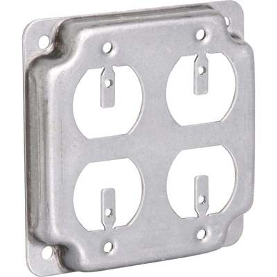 Southwire 2-Duplex Receptacles 4 In. x 4 In. Square Device Cover