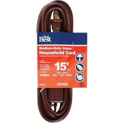 15' 16/2 Brown Ext Cord