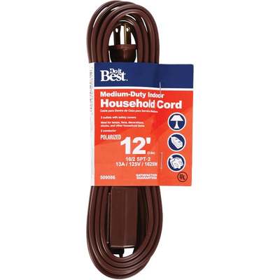 CORD EXT 12'16-2 BROWN D/C