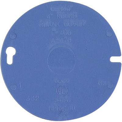 Carlon 4 In. Blank Blue Round Box Cover